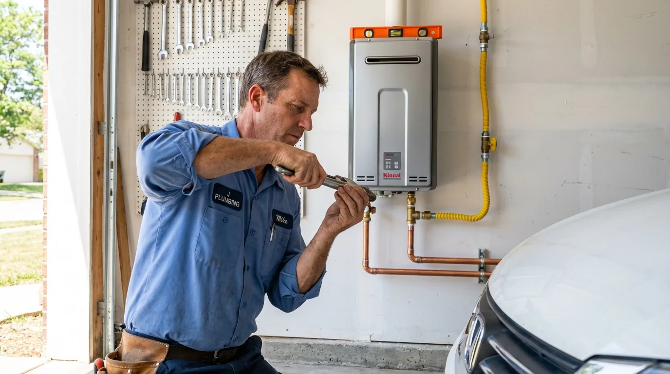 Tankless water heater installation by a Johns Plumbing LLC plumber in Markham